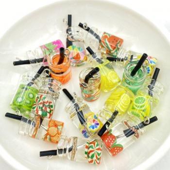 10Pcs Kawaii Cute Fruit Drink Flatback Resin Craft Accessories