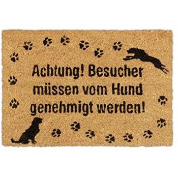 Zerbino Naturale con Motivo di Cani, 60x40 cm