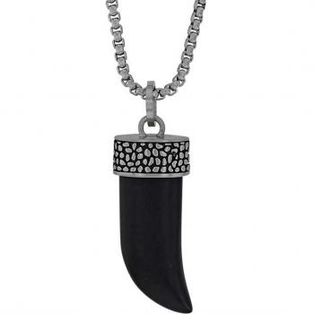 Collier Élégance Corne Noir