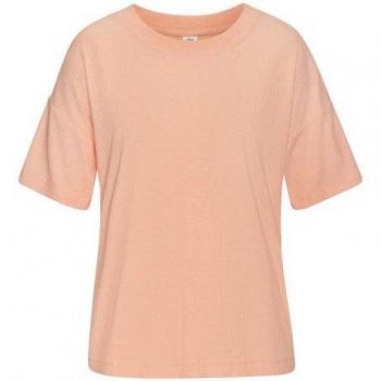 S.Oliver Pyjama Oberteil „Melierte Orange‑Tencel“ – Rippware, Loose Fit, Gr. 32/34