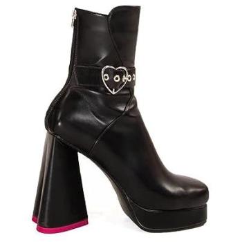Black Stretch Platform Ankle Boots for Women – All Yours – UK 6