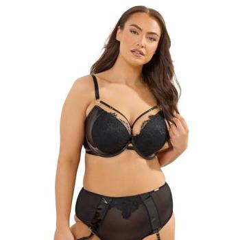 Luxury Black Lace Padded Plunge Bra, 40G