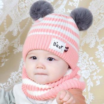 Knitted Fur Hat and Scarf Set for Kids