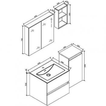 Lavabo Unico Siena 60 cm Laccato Bianco