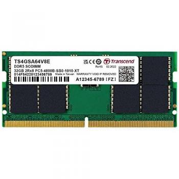RAM DDR5 32 Go Transcend – SO‑DIMM 262 broches, 4800 MHz (PC5‑38400)