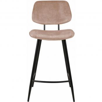 Chaise de bureau Lizzy velours beige avec structure métal noir h68 cm