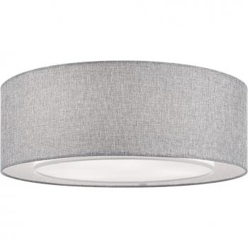Maytoni Bergamo Ceiling Light, Grey/White, Linen, Ø 52 cm, Flush Cylindrical Ceiling Lamp Chrome, 3 Light, E27