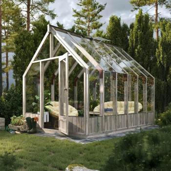 Palmako Växthus Emilia 240x363cm grått trä