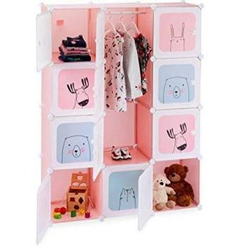 Scaffale per Cameretta, Design Divertente, Plastica, 145x110x37,5 cm, Rosa