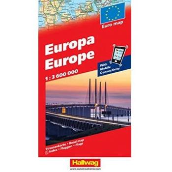 Europa Strassenkarte 1:3,6 Mio.: Index, Flaggen, With Mobile Connectivity