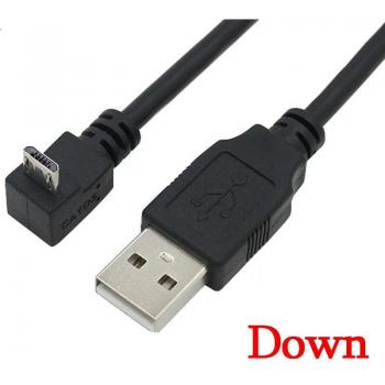 Hoch Nieder Links Rechts Abgewinkelt 90 Grad USB Mikro USB Männlich zu USB Männlich Daten Aufladen Verbinder Kabel 1.5m