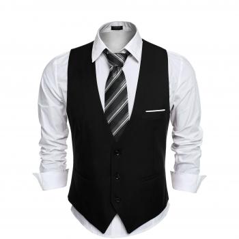 Herrenanzug‑Veste Burlady: V‑Ausschnitt, ärmellose Eleganz
