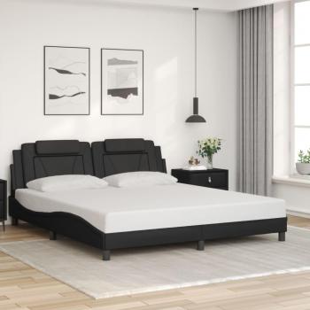 King Size Faux Leather Bed Frame Black 183x203 cm