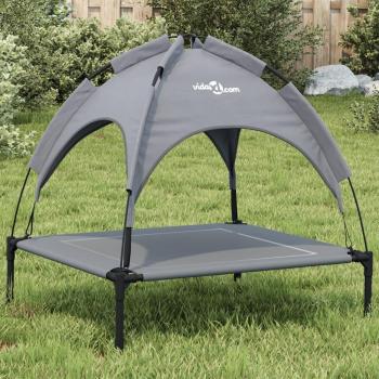 Prolenta Prestige – Lit à baldaquin en tissu Oxford anthracite et fer forgé