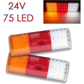 2pcs 24V 75 LED Brake and Reverse Lights for Vehicles