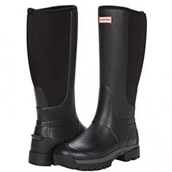 Hunter Field Balmoral Hybrid Tall Black Wellingtons