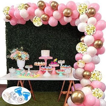 Party Balloon Garland Set – Gold Confetti Filled Latex, 127 pieces