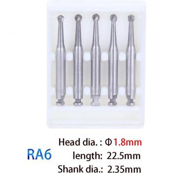 5 Pcs Tungsten Carbide RA Round Burs for Dental Use