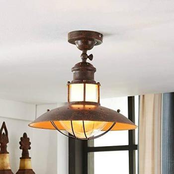 Lindby Plafoniera Louisanne di stile country con interruttore a dimmer e 1 luce E27 A+++