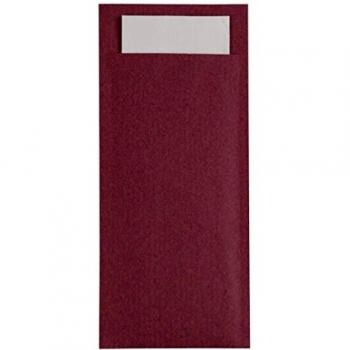 Elegant Burgundy Cutlery Pouch with Champagne Napkin