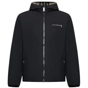Giubbotto Reversibile John Richmond con Cappuccio Nero‑Beige