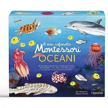 Il mio cofanetto Montessori degli oceani. Ediz. a colori. Con 90 carte degli animali. Con 5 carte degli strati dell'oceano. Con 43 etichette. Con 5 tavole anatomiche