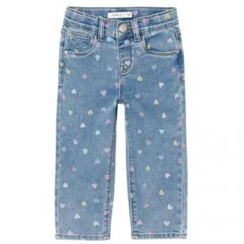 Name It Mom Fit Stretch-Jeans mit Herzdesign in Mittelblau