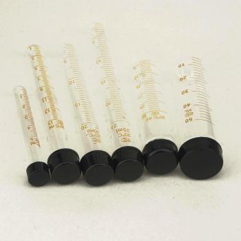 20ml Lab Clear Glass Test Tube Round Bottom With Cap