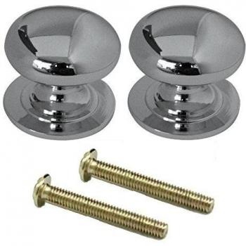 Solid Brass Victorian Knobs in Polished Chrome (2-Count)
