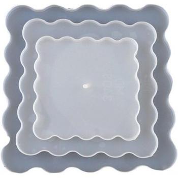 3PCS Coaster Mold Set with Silicone for Resin Casting