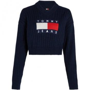 Damen Strickpullover Tommy Jeans »TJW VNCK CENTER FLAG«
