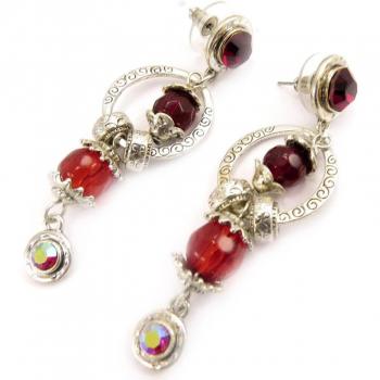 C5248: Rote Designerohrringe Belle des Champs von Lily Schätze