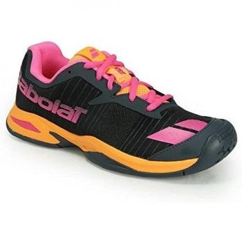 Zapatos de Tenis Babolat Jet All-Court para Jóvenes Gris Naranja Rosa 3 UK