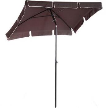Outsunny Gartenschirm knickbar, 200 x 125 x 235 cm, Kaffeebraun
