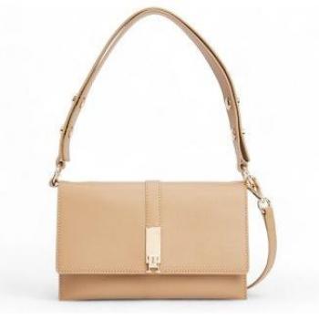 Tommy Hilfiger Mini Bag TH Heritage Beige con dettagli dorati e tracolla
