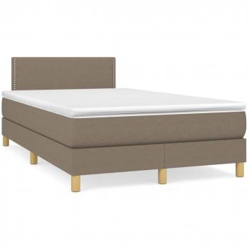 VidaXL Boxspring „Taupe Glow“ 120 × 190 cm – Matratze + LED-Beleuchtung