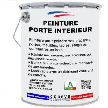 Codevé Bois peinture intérieure 5 L Gris poussière Satiné Acrylique RAL 7037