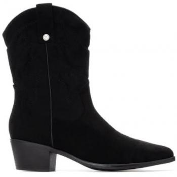 Botas de mujer Xti 144307 en negro con tacón de 3 a 5 cm