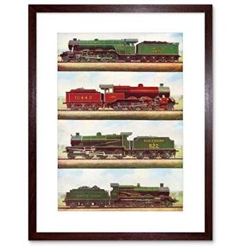 Classic Locomotive Art Print – 12×16, Red and Green Theme