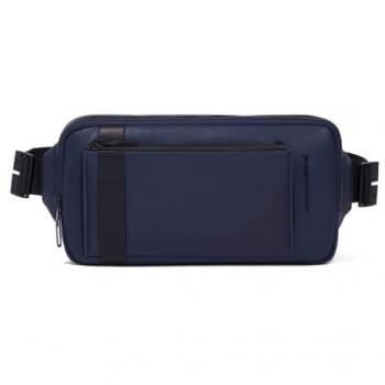 Piquadro David Gürteltasche RFID-Schutz Leder 28 cm Blau