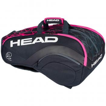 Schlägertasche Head Delta Bela – Grau & Pink in Weiß (S)