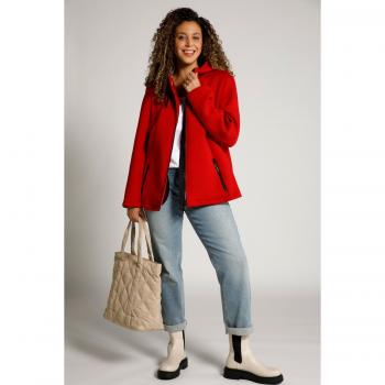 Giacca con cappuccio in tessuto scuba, Donna, Rossa, Taglia 68/70, Cotone/Poliestere/Viscosa