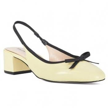 Dune London Women's Classy Yellow Leather Sling Back Courts Size 3