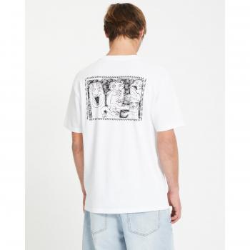 Camiseta Masculina Volcom White con Diseño Crazybal