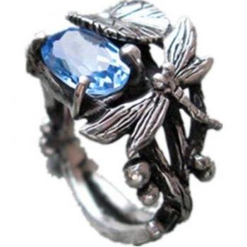 Lotus Shape Dragonfly Ring for Women