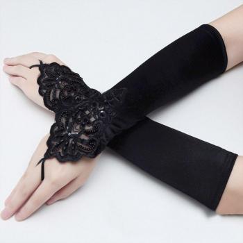 Guantes de Encaje Floral para Mujer