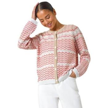 Coral Roman Petite Chevron Stripe Cardigan – Women, Size 16