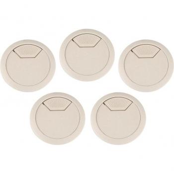 Paquete de 5 prensaestopas de plástico para mesa de ordenador, tapa para agujero de cable de 50mm