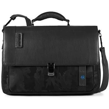Unisex Black Piquadro Expandable Laptop Carrier