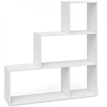 Vicco Treppenregal Weiß 4 Fächer 116,8 x 123,2 cm